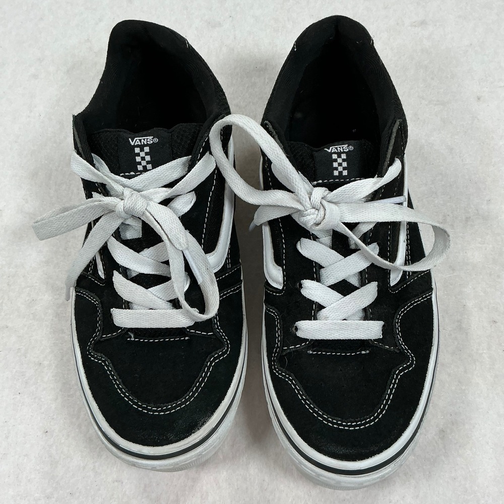 Vans Filmore Kids Shoes Black White Suede Canvas Skate Sneakers Youth 6.0 500714